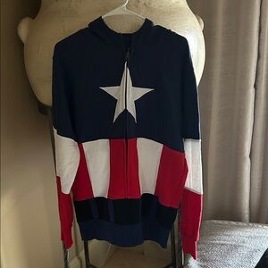 Men's Captain America Zip-Up Sweater